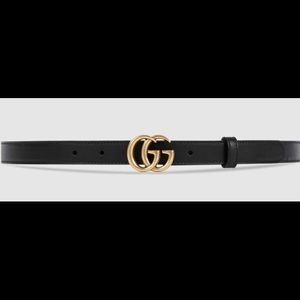 Gucci leather Belt with double G buckle